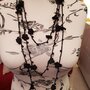 Collana sciarpa realizzata all'uncinetto (lunghezza oltre 3 metri) con perle di onice ed ematite