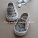 Scarpine neonato/bambino in lino e cotone - Battesimo - fatte a mano - uncinetto