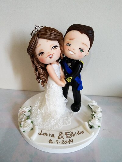 Cake topper sposi personalizzati stile cartoon Cake topper sposi personalizzati stile cartoon