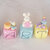 Cake topper cubi coniglietti e dolcetti in scala multicolor bimba 5 cubi 5 lettere personalizzabile