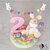 Cake topper tea party coniglietti e dolcetti compleanno e bandierine personalizzabile