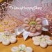 Bomboniera battesimo nascita baby shower compleanno bambina bambino Fiore,rosa bianco,bomboniere personalizzate sacchetto confetti fimo pasta di mais confettata