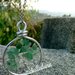 Collana  ciondolo albero della vita  giada verde e alluminio tecnica wire