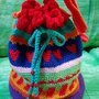 Borsetta a secchiello per Bambina o TeenAger, Artigianale , realizzata ad Uncinetto a Tapestry Crochet, leggera, e morbida e Coloratissima