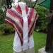 scialle- coprispalle - baktus- in lana con lurex  colori dal bianco-grigio al rosso  lavorato all'uncinetto