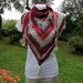 scialle- coprispalle - baktus- in lana con lurex  colori dal bianco-grigio al rosso  lavorato all'uncinetto