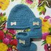 Stivaletti  e cappellino, scarpette e berretto,   crochet neonato bebè  lana 