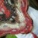 scialle  baktus in lana con lurex uncinetto punto virus toni dal panna salmone orchidea marrone