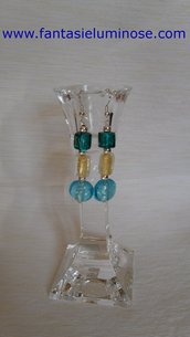 orecchini perle di vetro azzurro