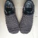 Babbucce/pantofole donna pura lana fatte a mano uncinetto - azzurro