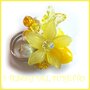 Anello "Fufu Flower giallo "  fiore estate lucite idea regalo regolabile festa mamma primavera cerimonia damigella