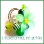 Anello "Fufu Flower verde "  fiore estate lucite idea regalo regolabile festa mamma primavera cerimonia damigella