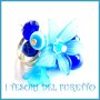 Anello "Fufu Flower blu" fiore estate lucite idea regalo regolabile festa mamma primavera cerimonia damigella
