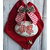 Decorazioni natalizie/Fiocco in velluto rosso con targa ovale in ceramica