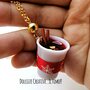 NATALE IN DOLCEZZE - Collana bicchiere con Vin brulé - bevanda natalizia - idea regalo , kawaii handmade - miniature
