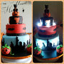 Cake topper a tema New York/Halloween 