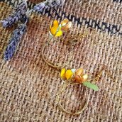 Orecchini Gioielli di smalto in ottone con mazzolino di fiori