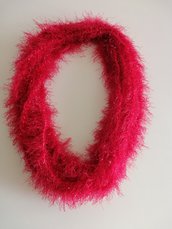 Collana lana rossa scintillante