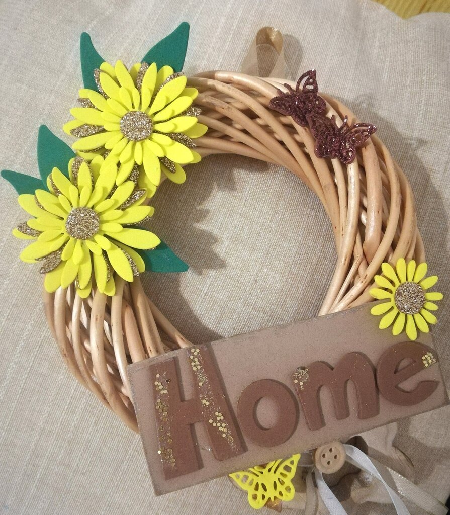 Ghirlande estive per porta d'ingresso, ghirlanda per porta girasole
