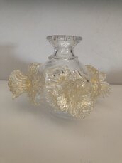Sfera con fiori, ricambio per lampadari in vetro di Murano, oro e trasparente