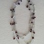 Collana lunga rosario bianco/bordeaux 
