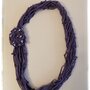 Collana cotone viola chiaro con fiore e perline