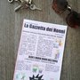 Biglietto a forma di giornale "La Gazzetta dei nonni"