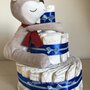 Torta pannolini bimbo bimba con peluche 