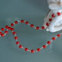 Collana rosario con perline rosse