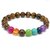 Bracciale elastico uomo donna in vero occhio di tigre e pietre dure naturali  7 chakra 8 mm cristalloterapia