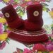 Stivaletti  e cappellino, scarpette e berretto,   crochet neonato bebè  lana 
