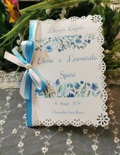 Libretto Messa Matrimonio con trafori decoro fiori tiffany