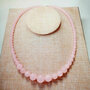 Collana donna vero quarzo rosa con perle in gradazione 6-14 mm pietre dure naturali chakra cristalloterapia