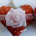 Cuori San Valentino rossi con fiori rosa idea regalo fatti a mano