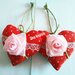 Cuori San Valentino rossi con fiori rosa idea regalo fatti a mano