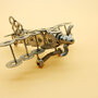 Airplane aereo scultura acciaio regalo aviazione modellismo biplano made in italy regalo pilota art metal riciclo fatto a mano