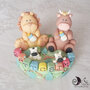 Cake topper animali giungla savana personalizzabile per battesimo compleanno 