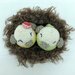 Coppia di uccellini amigurumi nel nido fatti a mano all’uncinetto 