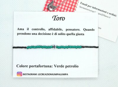bracciale perline portafortuna segno zodiaco toro bracciale perline portafortuna segno zodiaco toro