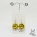 Orecchini gialli ed ematite in tessitura di perline - orecchini pendenti con monachella in acciaio