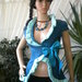 gilet da donna elegante combinazione di turchese e azzurro,