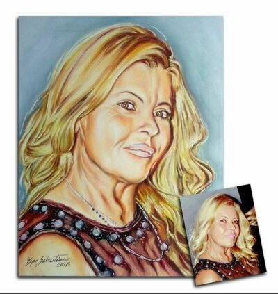 Ritratto su commissione a olio su tela idea regalo Natale Ritratti Realistico 30X40 Ritratto su commissione a olio su tela idea regalo Natale Ritratti Realistico 30X40