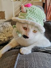 Cappellino per gatto /cane realizzato in lana Boshi anallergica - crochet