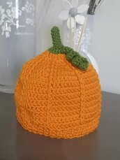 Cappellino in lana forma zucca . Halloween