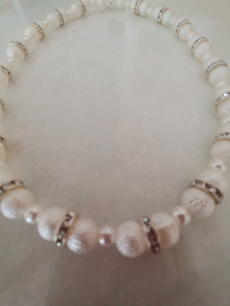 Collana girocollo con fiori e perle, stile bohémien, per donne e