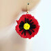 Orecchini con fiori Papavero, earrings, peline, handmade, woman, jewel, accessories,gift ideas, anniversary, holidays