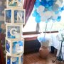 Cubo palloncini scatola trasparente nome baby shower battesimo baloon box