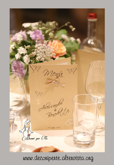 MENU' MATRIMONIO PERSONALIZZATI MENU' MATRIMONIO PERSONALIZZATI