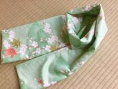 Sciarpa Primavera Super-Elegante in tessuto doppio da Kimono Houmongi /100%seta /140x35cm