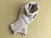 Sciarpa Primavera 100%seta elegante in tessuto “Chirimen” accoppiato da Kimono “Houmongi” /158x33cm